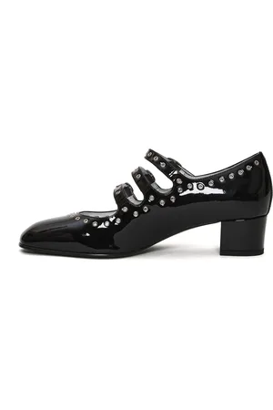 Carel Schoenen, Dames, Zwart, 38 EU, Zwarte lakleren pump met bandjes
