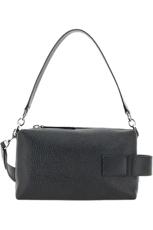 Hogan Tassen, Dames, Zwart, ONE Size, Leer, Zwarte Script Leren Mini Topkoffer