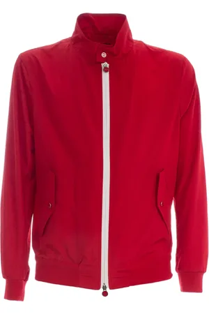 Kiton Jassen, Heren, Rood, M, Lange Jas met Rode Drukknoopsluiting