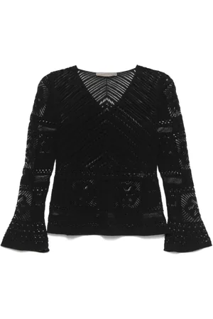 D.EXTERIOR Blouses & Shirts, Dames, Zwart, S, Katoen, Zwarte Trui Comfort Stijl