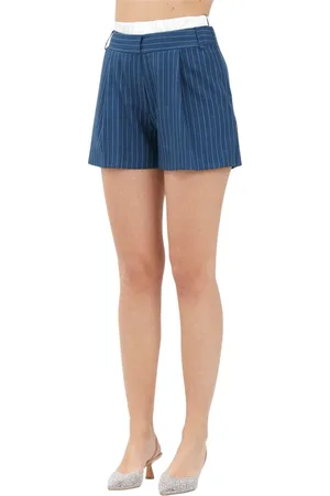 GAËLLE Korte broeken, Dames, Blauw, XS, Elegante Blauwe Gestreepte Shorts