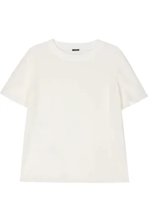 Joseph Tops, Dames, Wit, S, Zijden Witte Blouse met Korte Mouwen