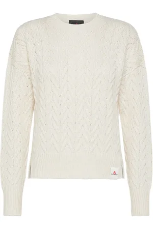 Peuterey Truien, Dames, Wit, M, Katoen, Alpaca Cotton Crew-neck Sweater