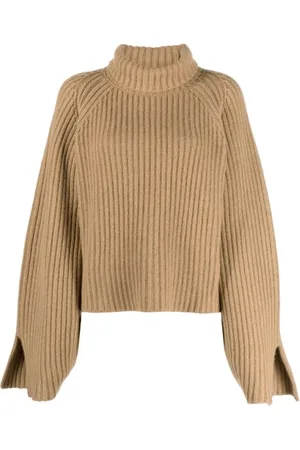 Khaite Truien, Dames, , S, Kasjmier, Cashmere Ribgebreide Rolkraagtrui
