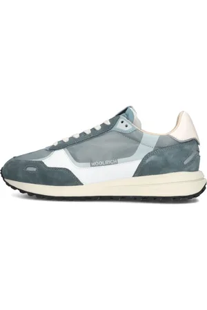 Woolrich Schoenen, Heren, Blauw, 45 EU, Leer, Blauwe Retro Sneaker Man Stijlvol Comfort