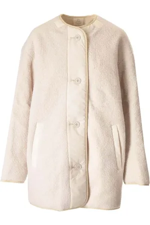 Isabel Marant Jassen, Dames, Wit, S, Wol, Stijlvolle Winterjas van Wolmix