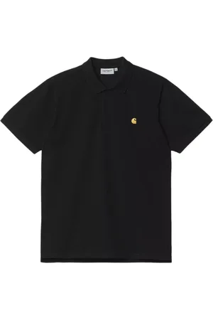Carhartt Tops, Heren, Zwart, S, Katoen, Piqué Polo Klassieke Kraag Logo