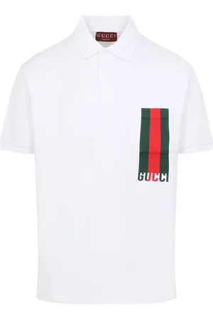 Gucci Tops, Heren, Wit, XL, Katoen, Witte T-shirt & Polo Collectie