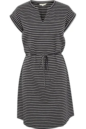 Part Two Kleedjes, Dames, Zwart, M, Katoen, Navy Stripe Dress