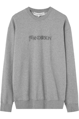 J.W.Anderson Sweatshirts & Hoodies, Heren, Grijs, L, Logo Embroidery Sweatshirt