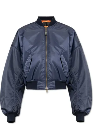 Balenciaga Jassen, Heren, Blauw, S, Leer, bomberjack