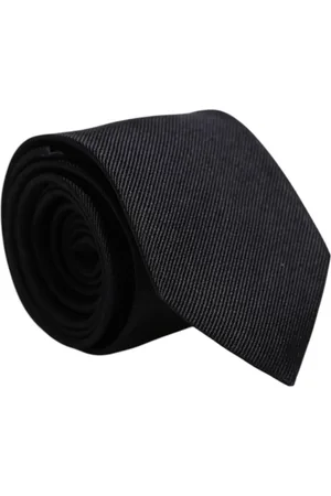 Dolce & Gabbana Accessoires, Heren, Zwart, ONE Size, Luxe Zwarte Zijden Stropdas