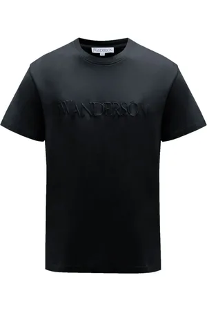 J.W.Anderson Tops, Heren, Zwart, S, Katoen, T-shirt met geborduurd logo