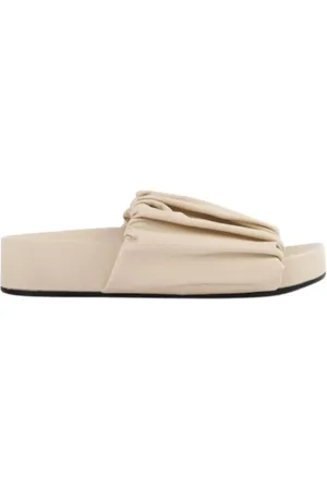 Jil Sander Schoenen, Dames, , 36 EU, Leer, Sandalen met ruches van leer