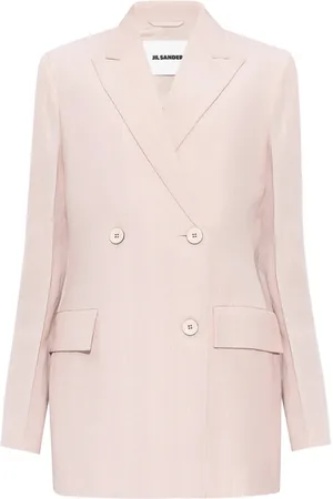 Jil Sander Jassen, Dames, Roze, S, Double-breasted Oversize Jas