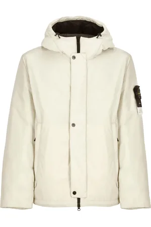 Stone Island Jassen, Heren, Groen, XL, Groene Jas met Capuchon en Zakken met Ritssluiting