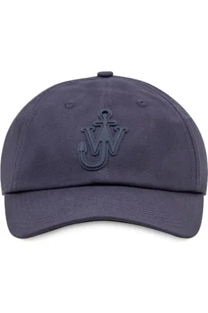 J.W.Anderson Accessoires, Heren, Blauw, ONE Size, Marineblauwe Cap met Ankerlogo