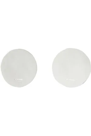 Jil Sander Accessoires, Dames, Grijs, ONE Size, Minimalistische Kettingoorbellen