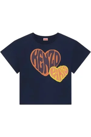 Kenzo Tops, Dames, Zwart, S, Katoen, Heart Oversize T-Shirt Polos