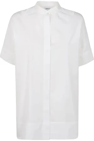 Aspesi Blouses & Shirts, Dames, Wit, S, Korte Mouw Overhemd