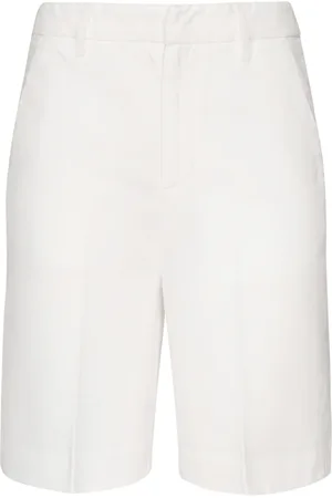 Dondup Korte broeken, Dames, Wit, W26, Witte Jersey Shorts met Hoge Taille