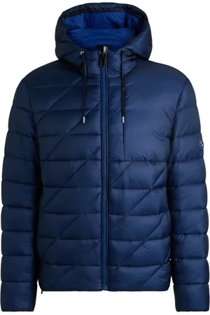 HUGO BOSS Jassen, Heren, Blauw, L, Polyester, Winterjas