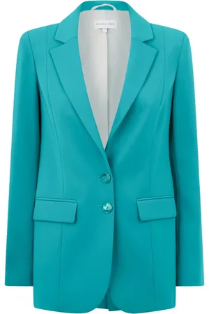 Patrizia Pepe Jassen, Dames, Blauw, L, Polyester, Turquoise Blazer