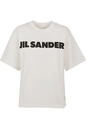 Jil Sander Tops, Heren, Wit, S, Katoen, Katoenen T-shirt met Logo Print