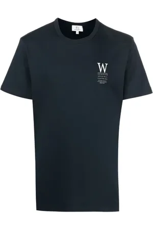 Woolrich Blouses & Shirts, Heren, Blauw, S, Katoen, Cotton Fishing Print T-Shirt