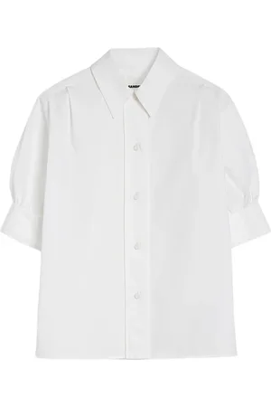 Jil Sander Blouses & Shirts, Dames, Wit, M, Katoen, Wit Katoenen Button-Up Shirt