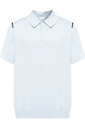 Paul Smith Tops, Heren, Blauw, S, Blauwe Polo Shirt met Contrasterende Rand