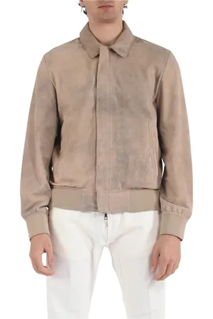 GIORGIO BRATO Jassen, Heren, , XL, Suède, Suède Leren Jas Slim Fit