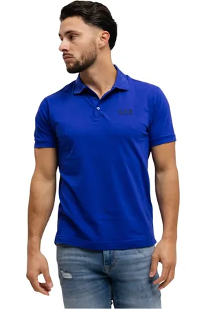 Emporio Armani Tops, Heren, Blauw, L, Katoen, Blauw Polo Shirt voor Heren