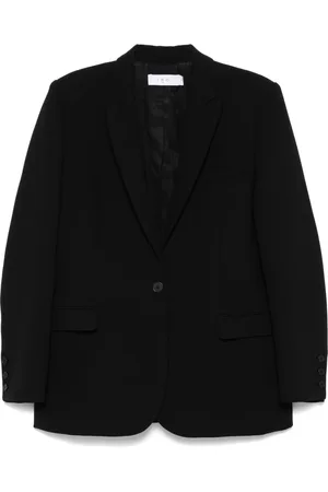 IRO Jassen, Dames, Zwart, M, Embossed Blazer met Klassieke Details