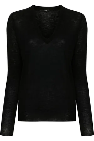 Joseph Truien, Dames, Zwart, L, Kasjmier, V-hals longsleeve knitwear