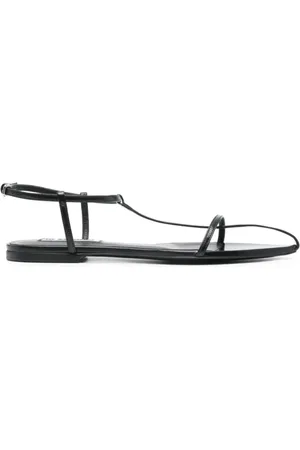 Jil Sander Schoenen, Dames, Zwart, 41 EU, Leer, Zwarte Cage Sandalen