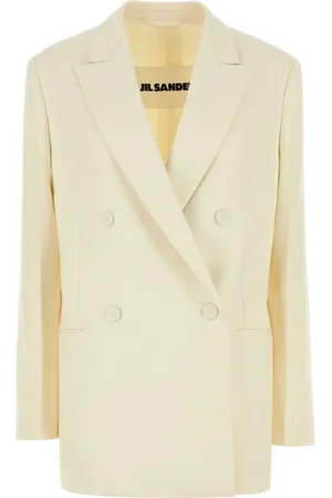 Jil Sander Jassen, Dames, , S, Wol, Crèmekleurige wollen blazer