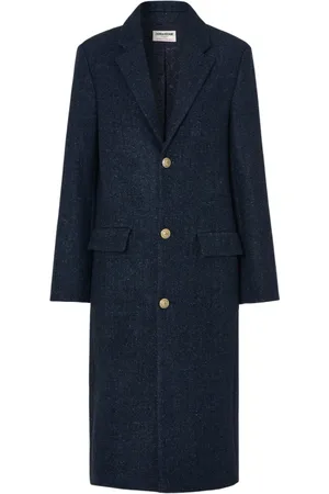 Zadig & Voltaire Mantels, Dames, Blauw, M, Wol, Chevron Chine Jas