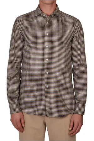 Incotex Overhemden, Heren, Bruin, 3Xl, Katoen, Bruin overhemd