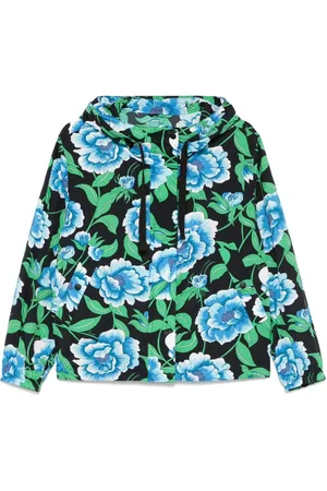 Kenzo Jassen, Dames, Veelkleurig, S, Nylon, Waterafstotende Jas met Capuchon