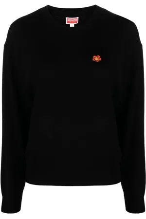 Kenzo Truien, Dames, Zwart, M, Wol, Boke Flower Jumper