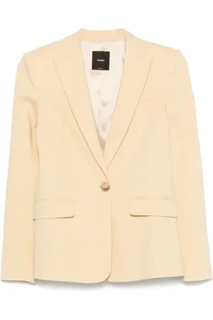 Pinko Jassen, Dames, , L, Linnen, Gele Linnen Blend Jas