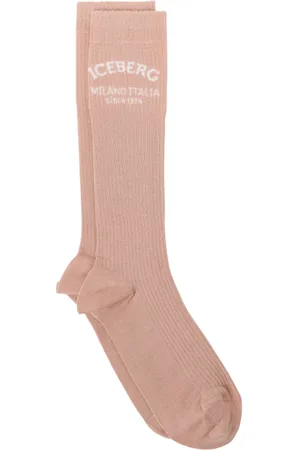 Iceberg Ondergoed, Dames, Roze, S, Blush Sokken met Jacquard Milano Italia Logo
