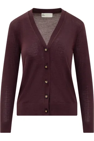 Tory Burch Truien, Dames, Paars, S, Simone Cardigan