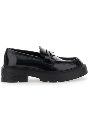 Jimmy Choo Schoenen, Dames, Zwart, 40 EU, Leer, Marlow Diamond/F Loafers