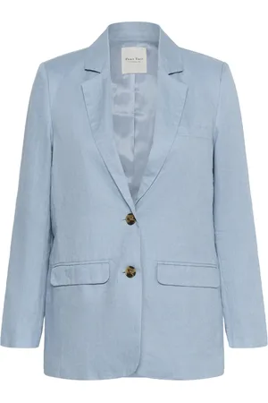 Part Two Jassen, Dames, Blauw, XS, Denim, Faded Denim Jas met Linnen