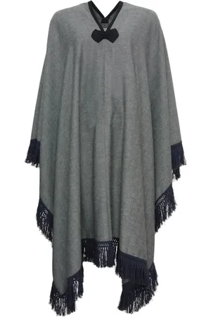 Inès de la Fressange Jassen, Dames, Grijs, ONE Size, Linnen, Gonzalo poncho in grijs linnenmix