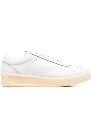 Jil Sander Schoenen, Dames, Wit, 41 EU, Leer, Cupsole Low Top Sneakers