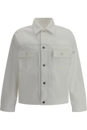 Jil Sander Jassen, Heren, Wit, M, Denim, Denimjack met zakken
