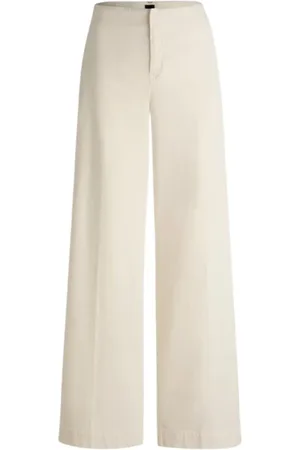 HUGO BOSS Broeken, Dames, Wit, S, Katoen, Stijlvolle Broek
